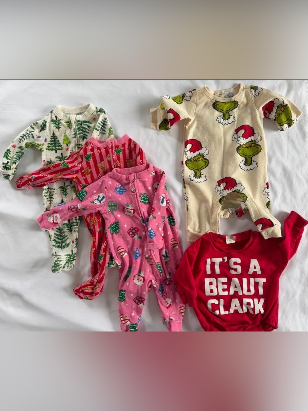 Baby Christmas/Holiday bundle of onesies with 0-3m